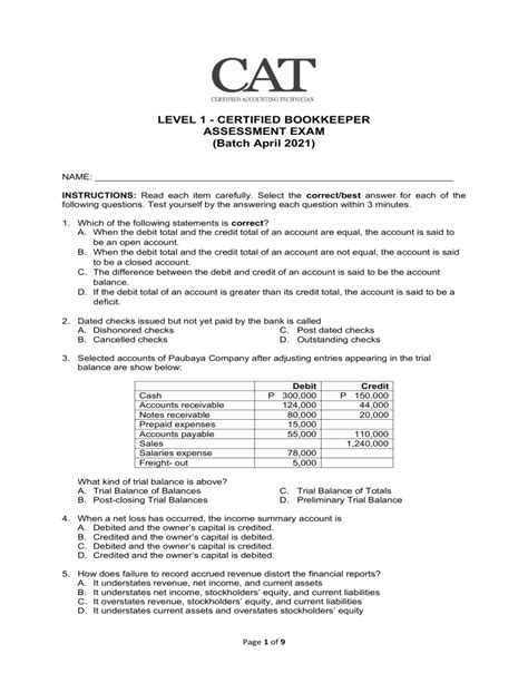 CAT L1 Assessment Exam Batch April 2021 .